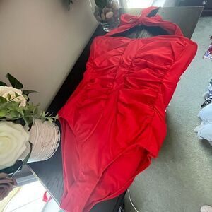 Sexy Red One Piece Bathing Suit